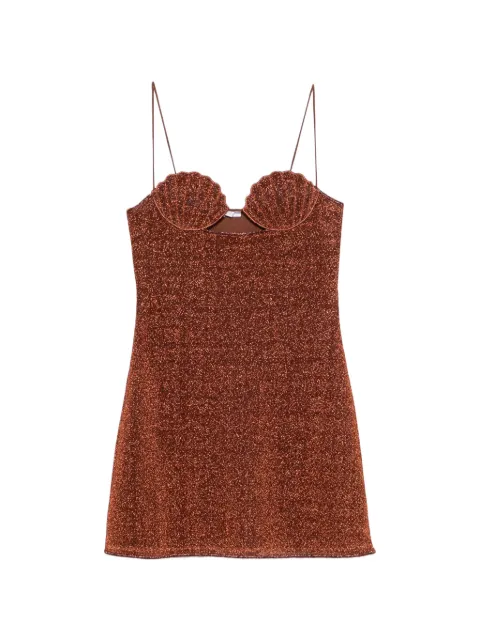 Oséree Lumière Shell metallic-effect mini dress