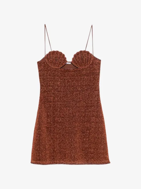 Oséree Lumière shell-patch lurex-thread mini dress