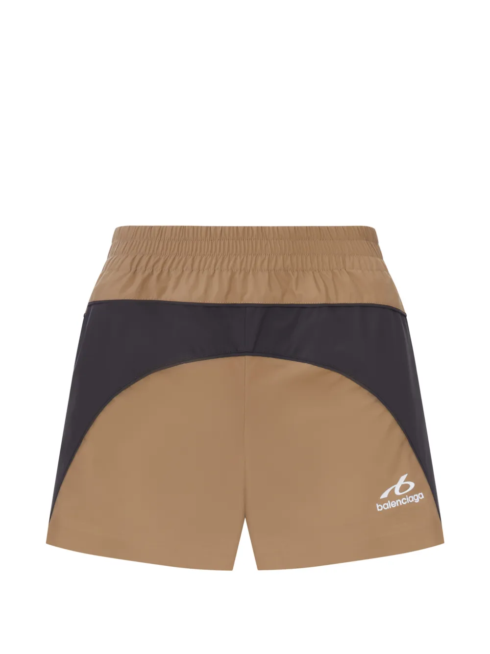 Balenciaga logo-print panelled running shorts - Brown