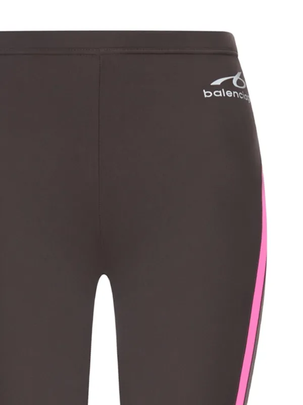 未使用タグ付き BALENCIAGA レギンスパンツ ロゴプリント Balenciaga logo-print Panelled Leggings | Brown | FARFETCH