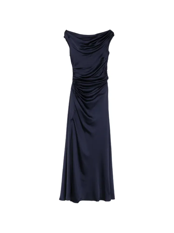simkhai silk dress Burke draped satin midi dress - burgundy