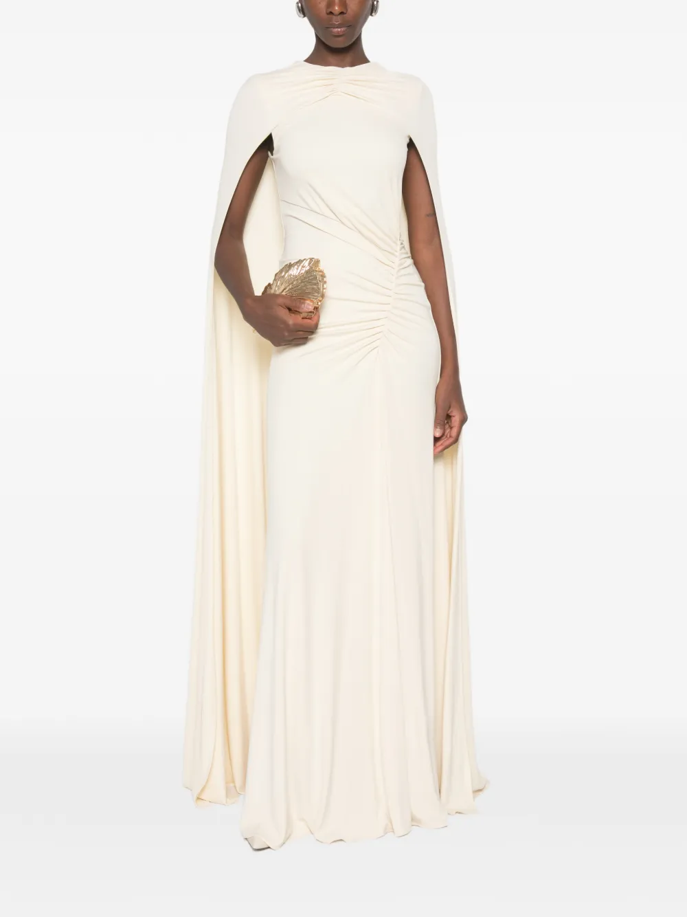 SIMKHAI Maxi-jurk met ruches Beige