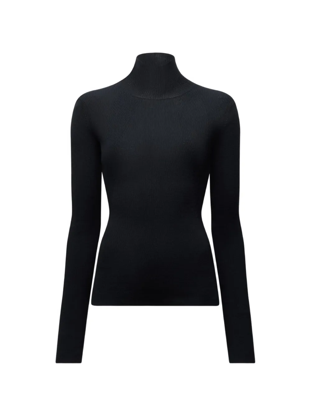 Another Tomorrow Rib-knit Sweater In Black