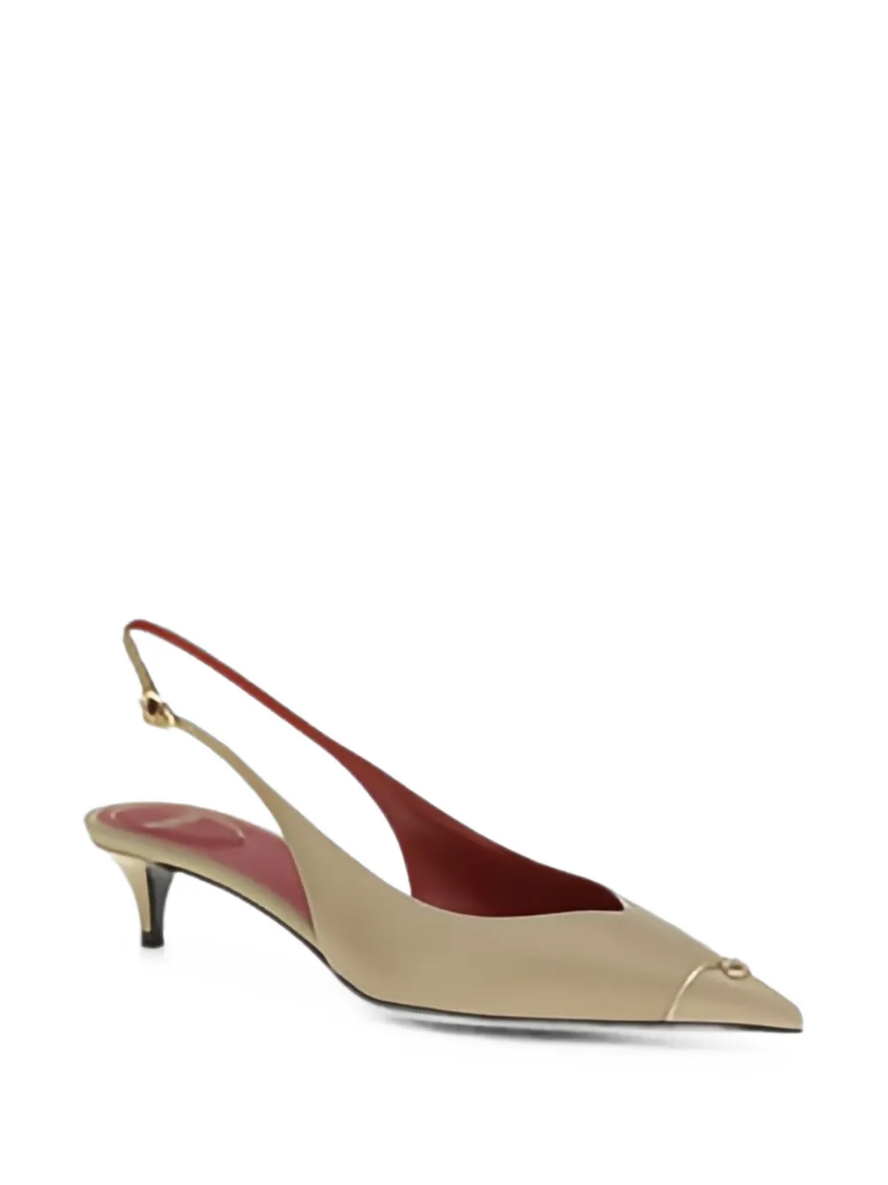 Valentino Garavani VLogo Heartip slingback pumps Beige