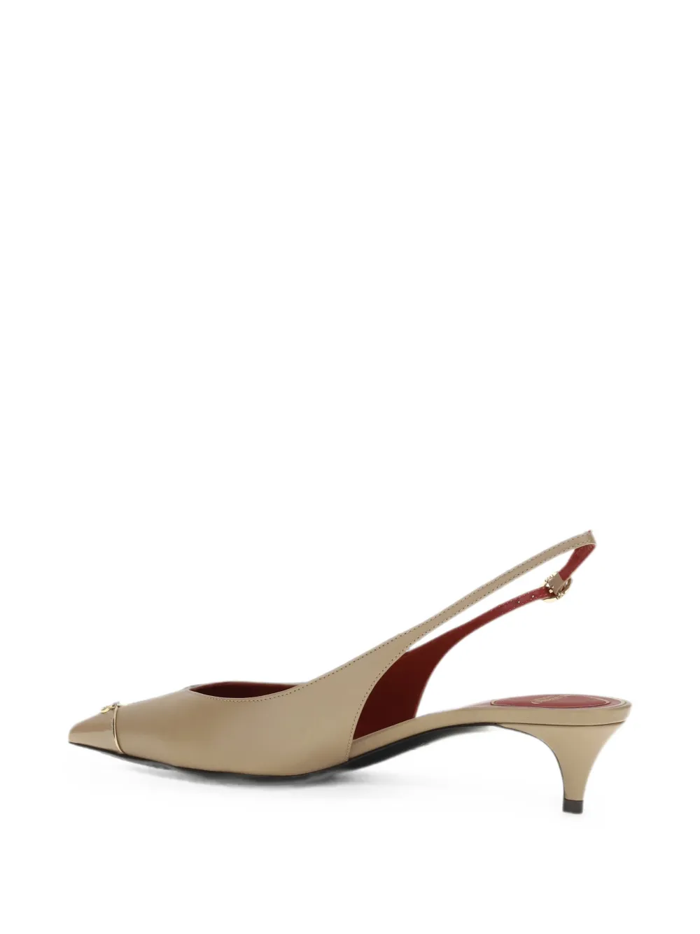 Valentino Garavani VLogo Heartip slingback pumps Beige