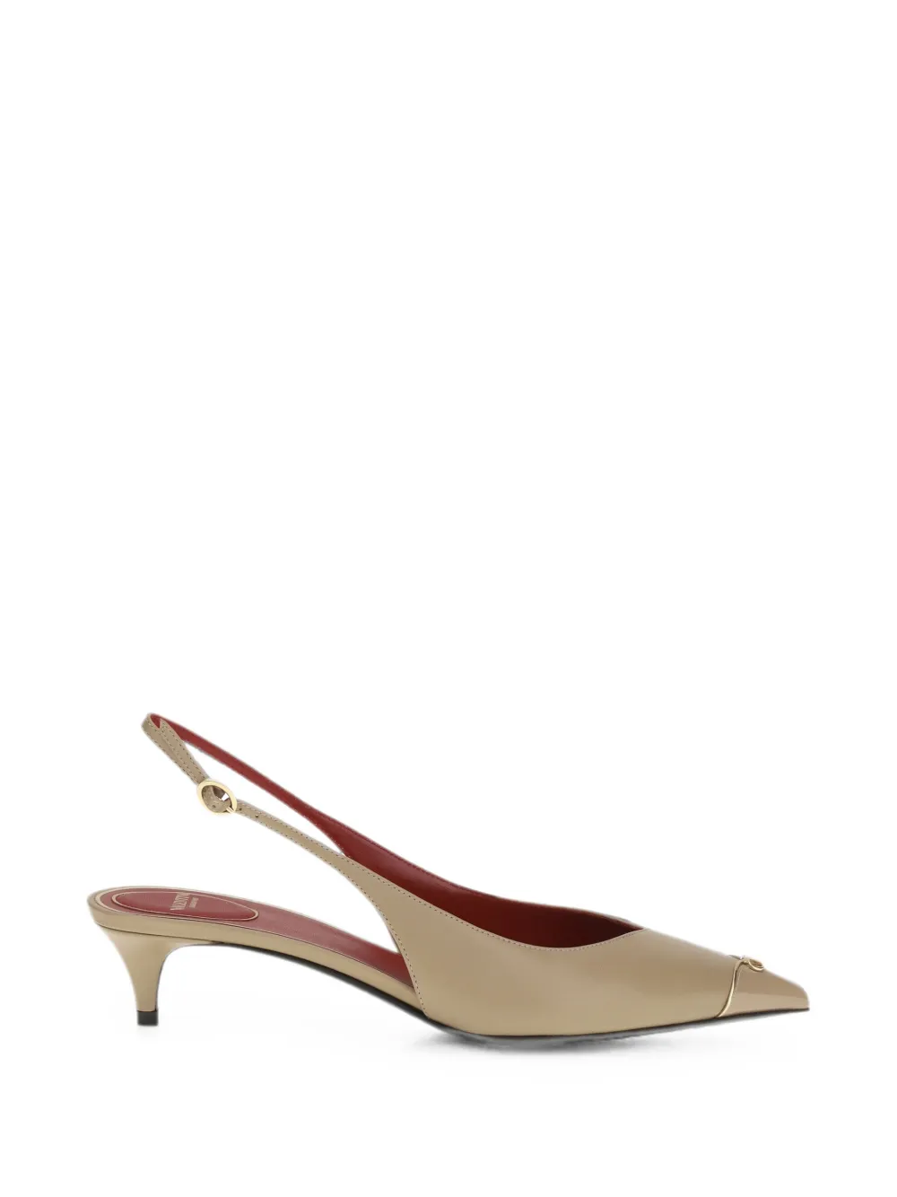 Valentino Garavani VLogo Heartip slingback pumps Beige