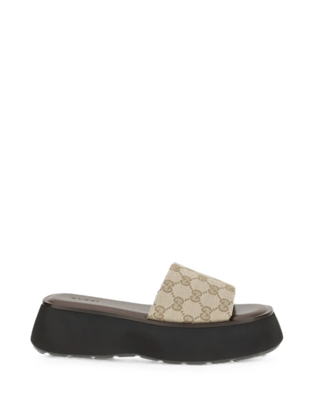 Gucci 45mm North Gg Monogram Canvas Platform Sandals In Multi