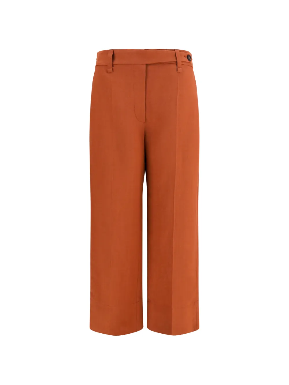 Brunello Cucinelli cigarette pressed-crease wide-leg trousers - Orange