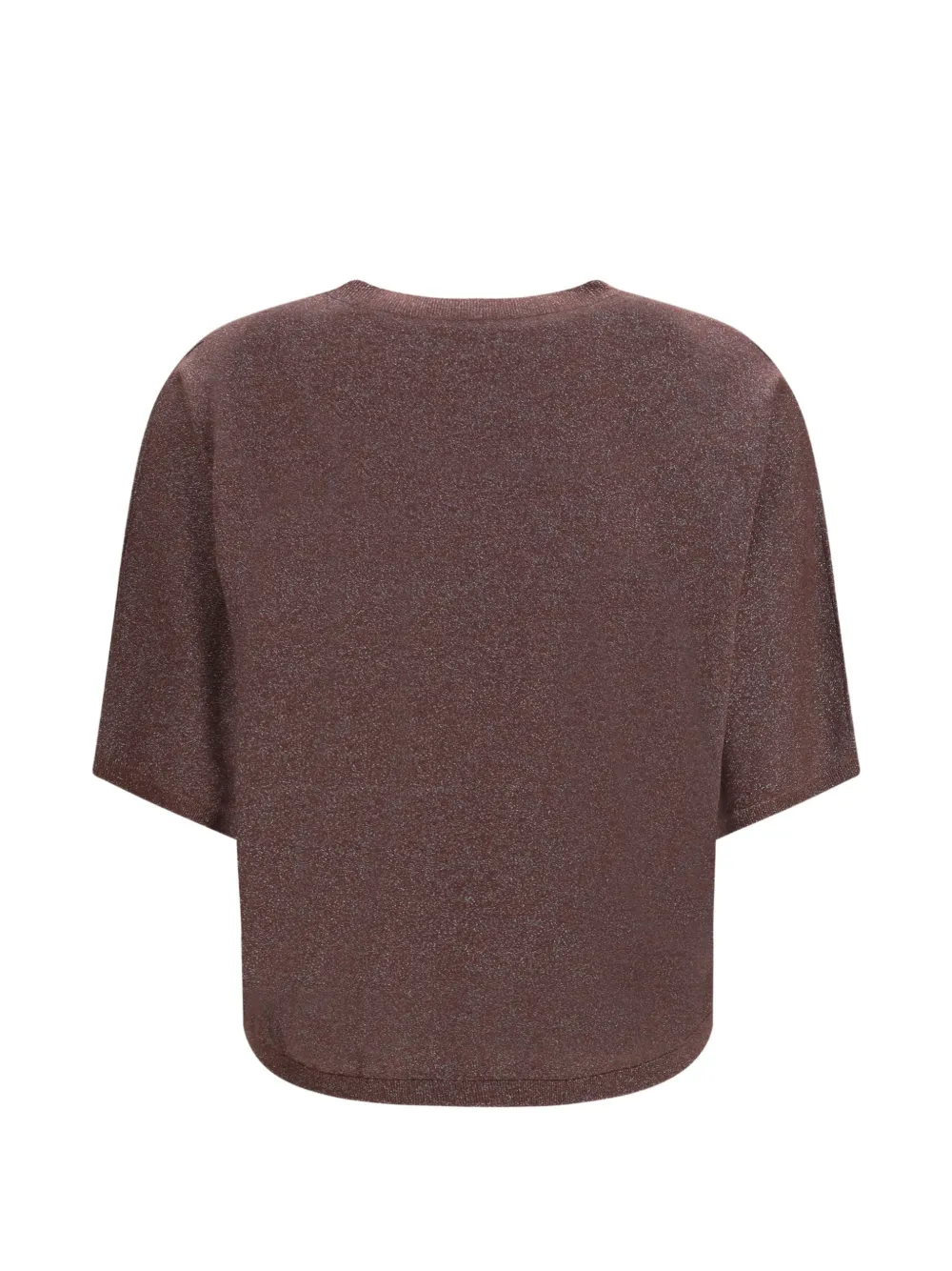 Brunello Cucinelli Trui met metallic-effect en korte mouwen Bruin