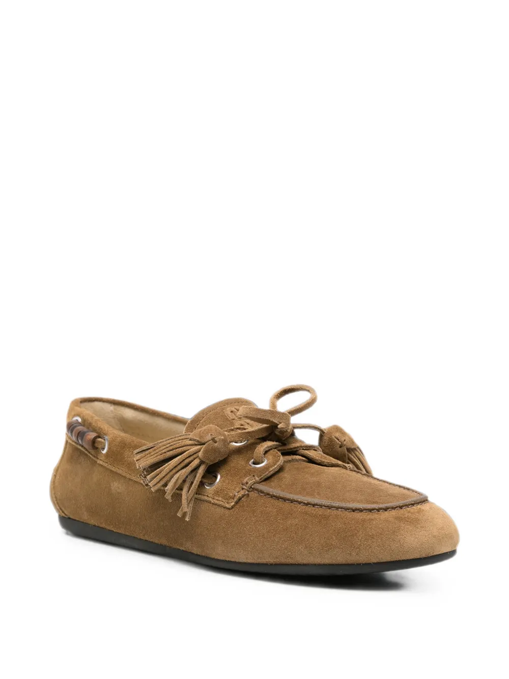 Miu tassel-detail beaded loafers Bruin