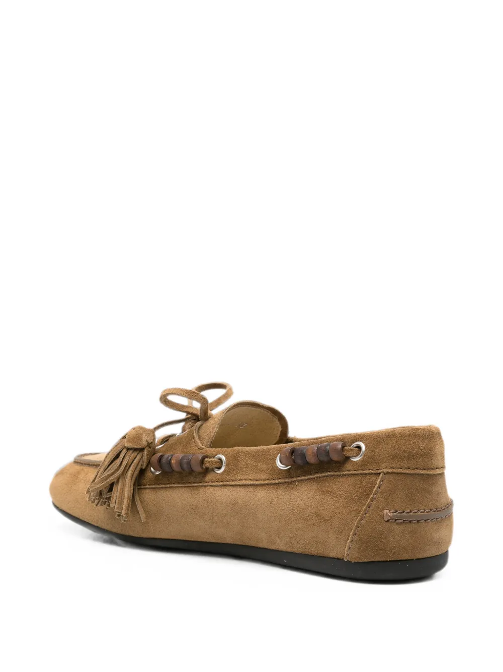 Miu tassel-detail beaded loafers Bruin