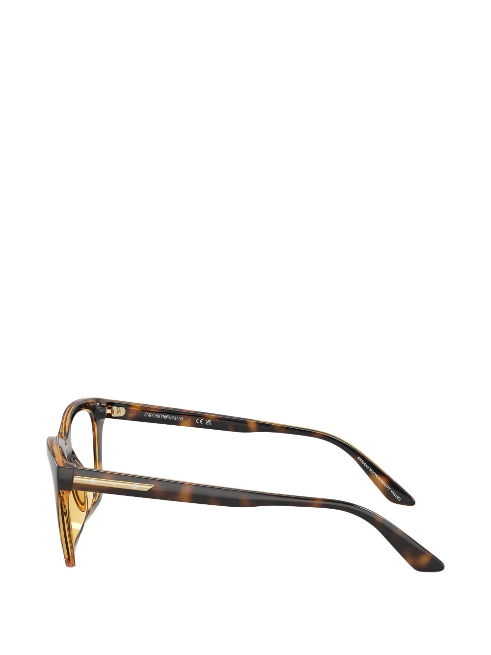 Emporio Armani Zonnebril met rechthoekig montuur Bruin