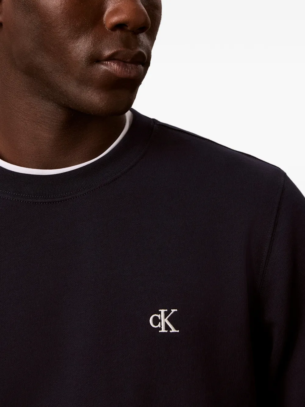 Calvin Klein Sweater met geborduurd logo Blauw
