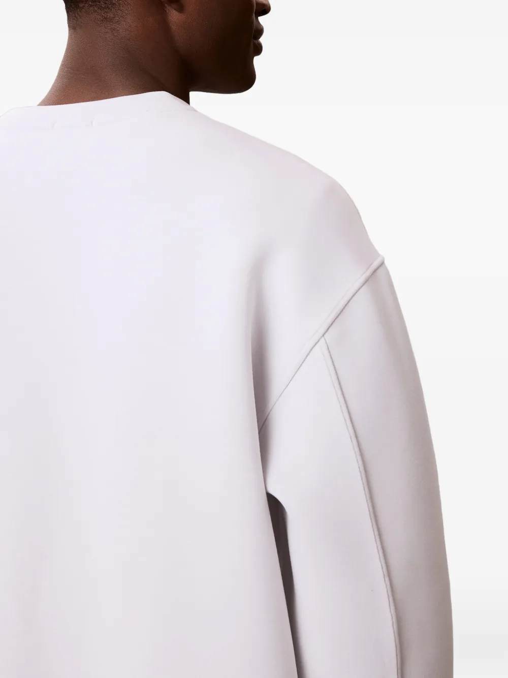 Calvin Klein Sweater met logo-reliëf en verlaagde schouders Wit