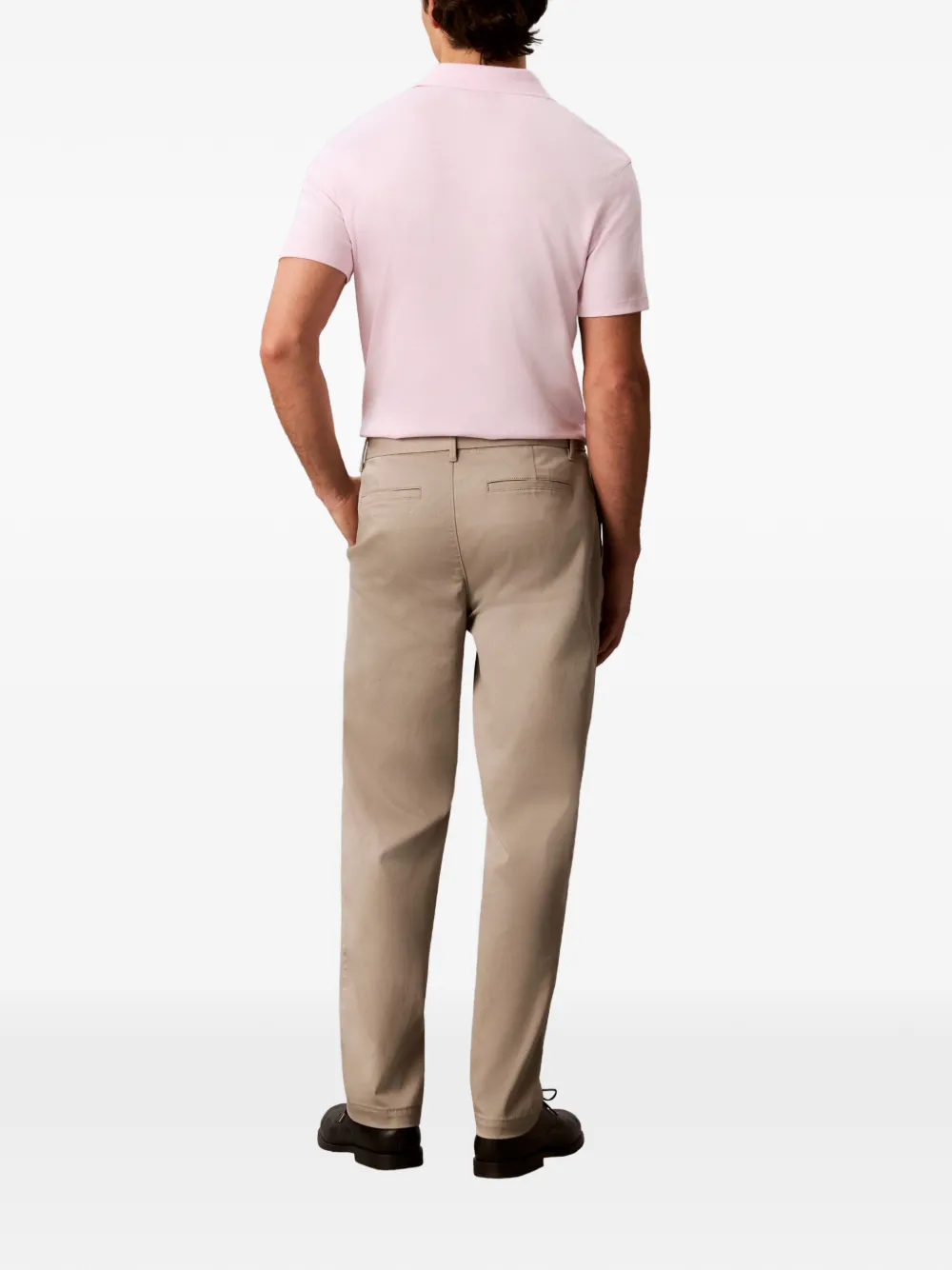 Calvin Klein Chino met geborduurd logo Beige