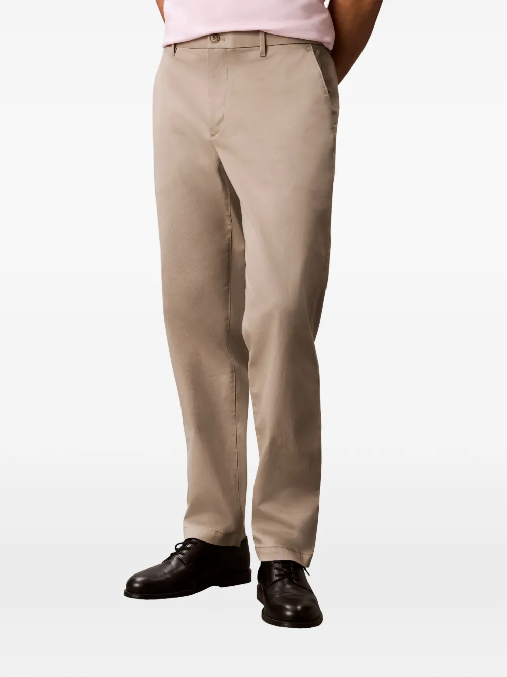 Calvin Klein Chino met geborduurd logo Beige