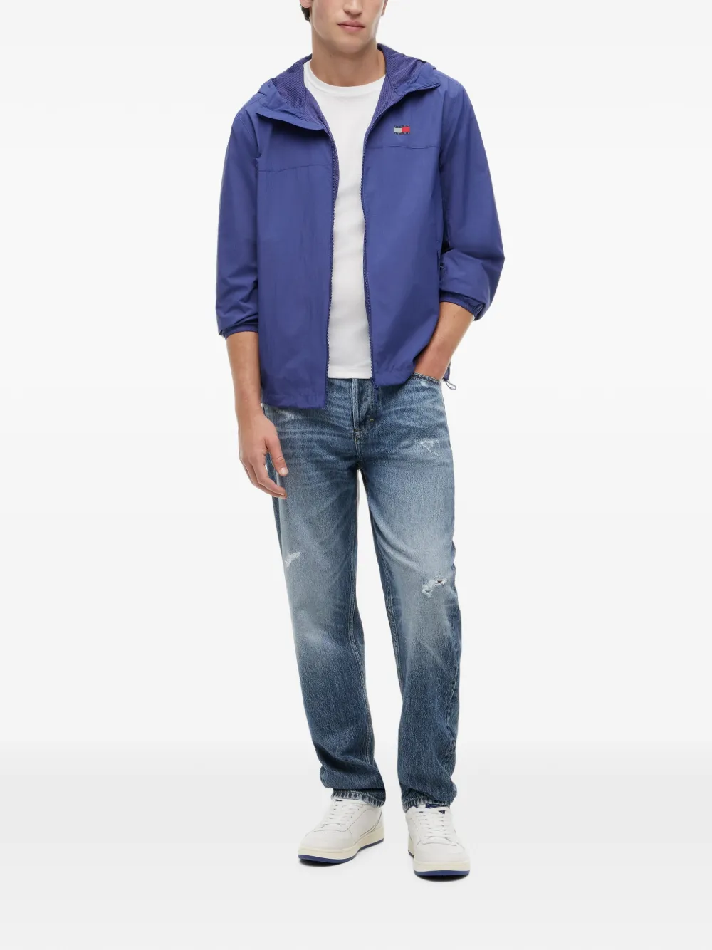 Tommy Hilfiger Jack met capuchon en logopatch Blauw