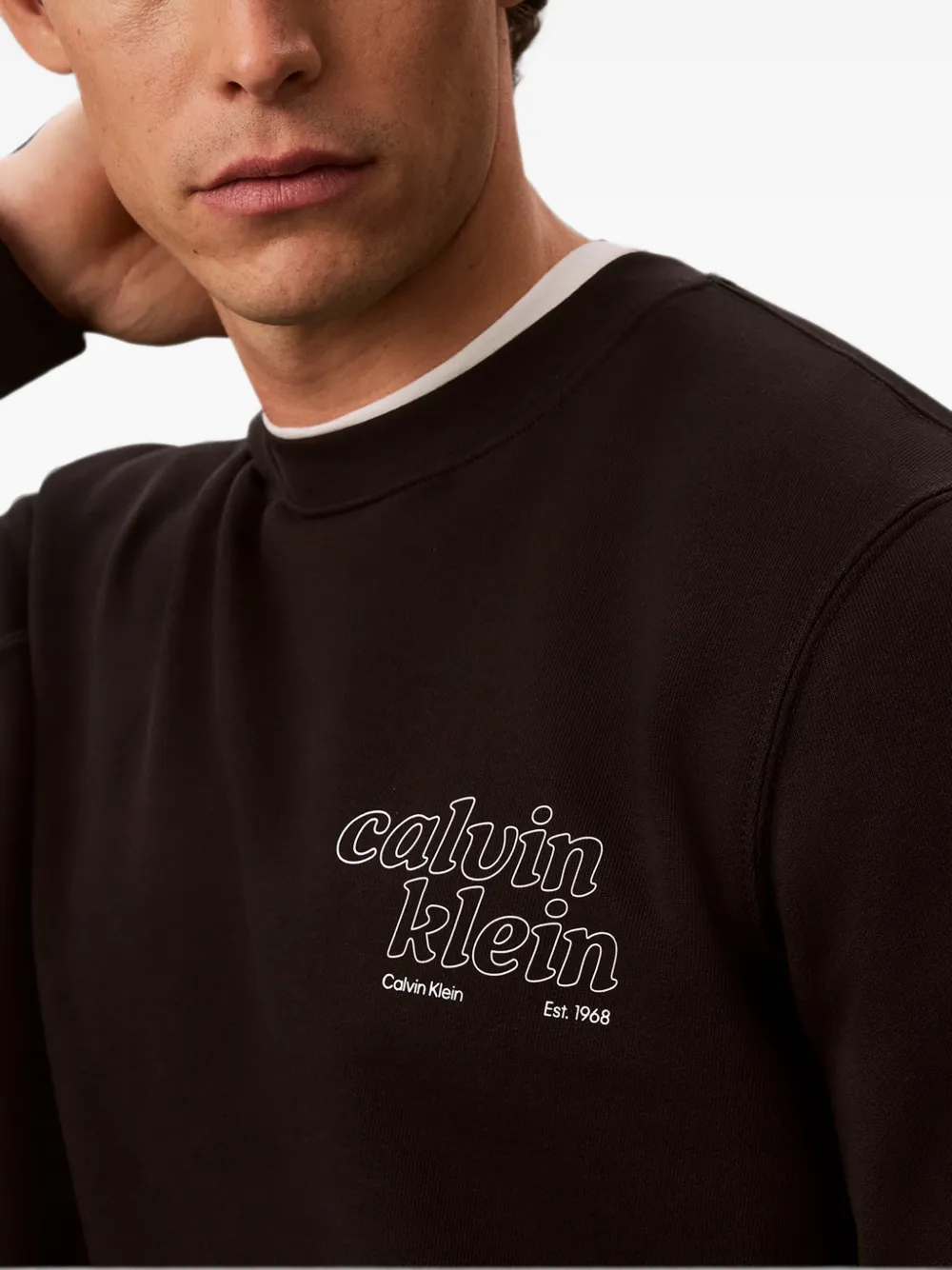 Calvin Klein Sweater met logoprint Zwart