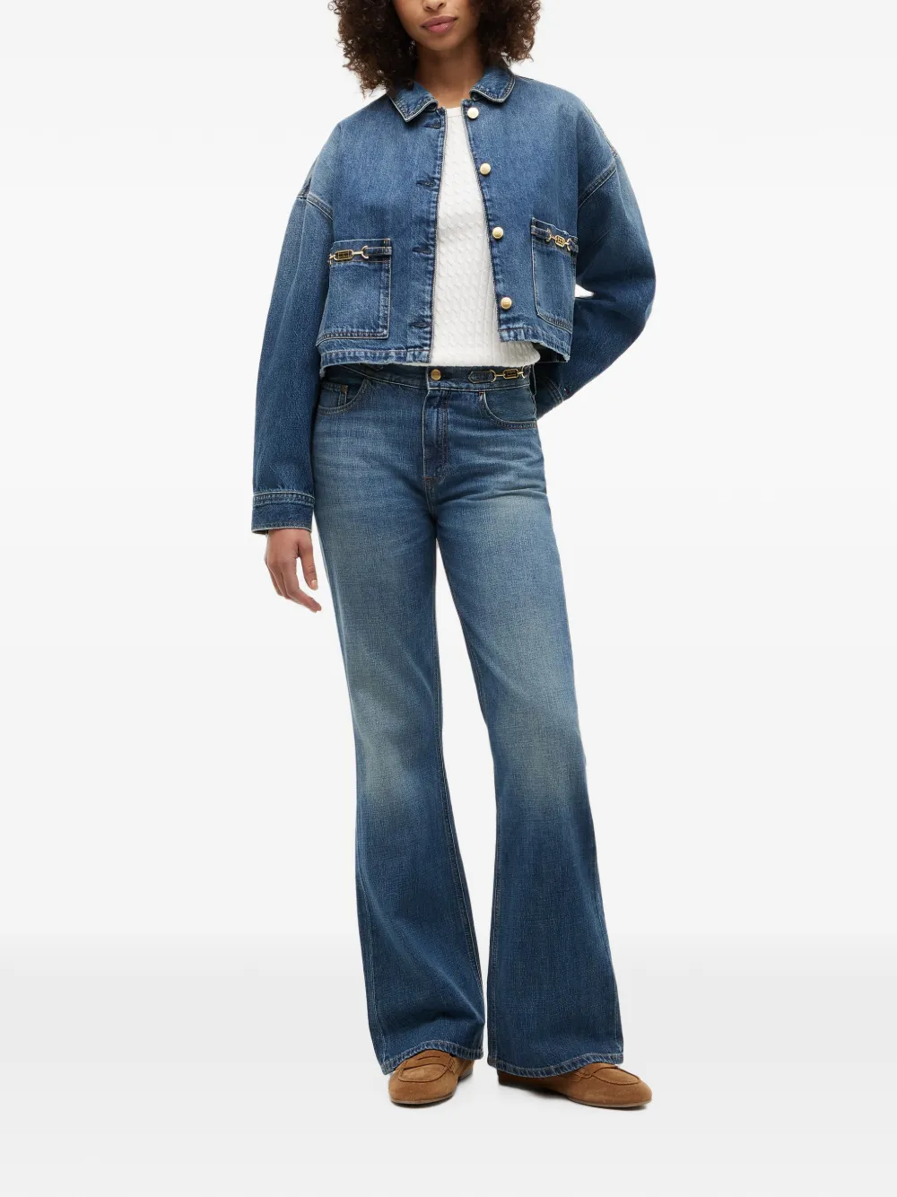 Tommy Hilfiger Cropped denim jack Blauw