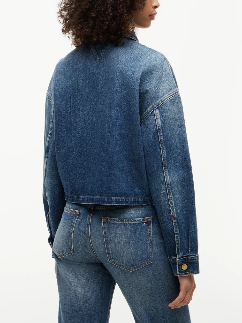 Tommy Hilfiger Cropped denim jack Blauw