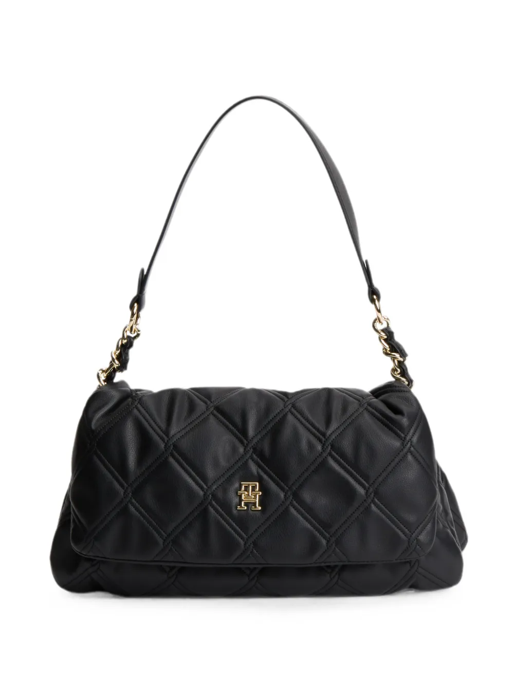 Tommy Hilfiger quilted logo-plaque shoulder bag - Nero