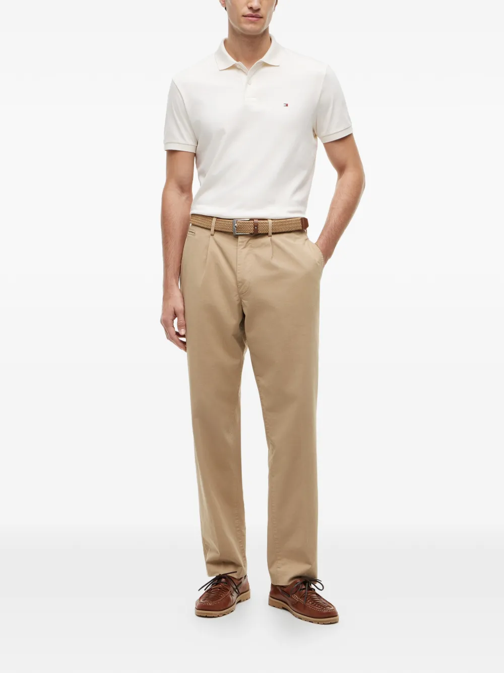 Tommy Hilfiger Poloshirt met geborduurd logo Beige