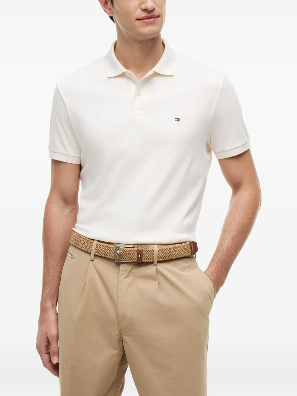 Tommy Hilfiger Poloshirt met geborduurd logo Beige