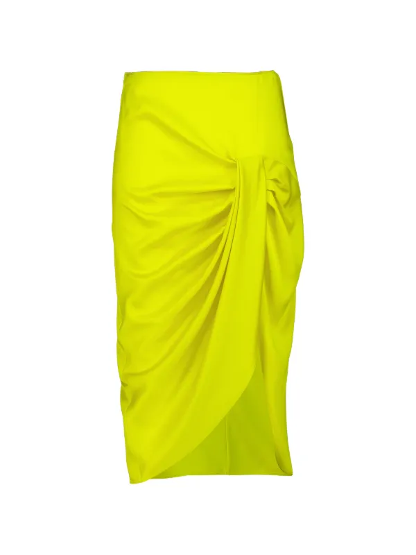 Stella McCartney Draped Midi Skirt in Yellow