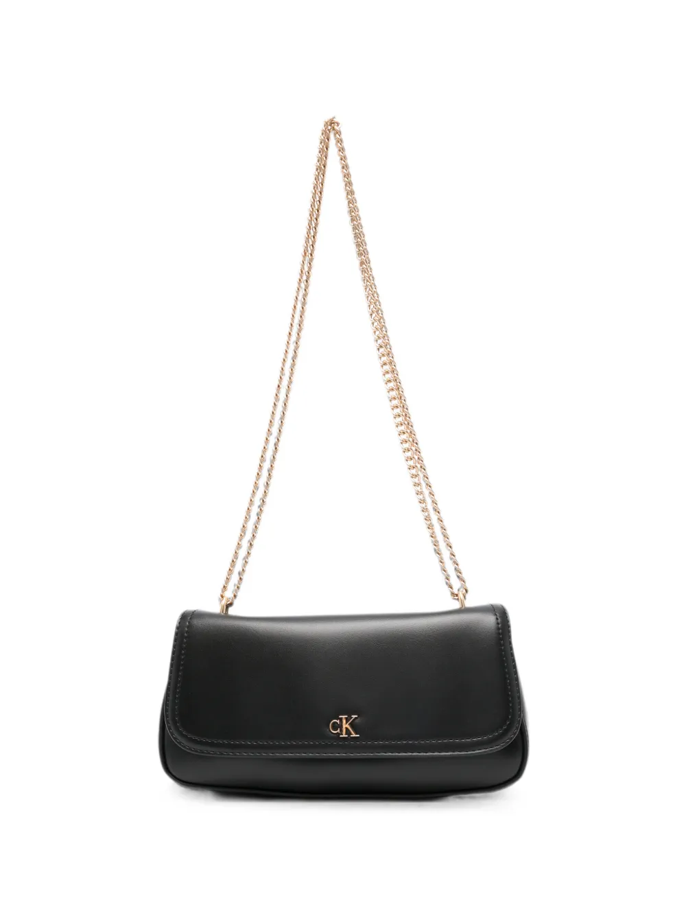 Calvin Klein small logo-plaque chain-strap shoulder bag - Nero