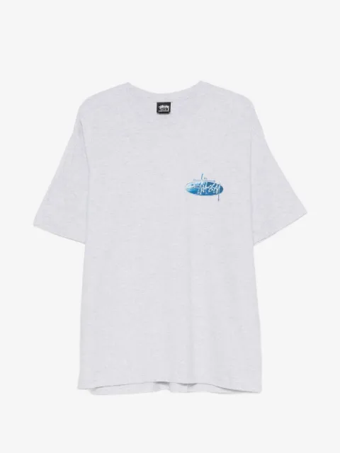 Stüssy Wave oval logo-print cotton T-shirt
