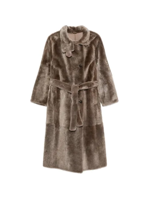 Brunello Cucinelli belted shearling coat