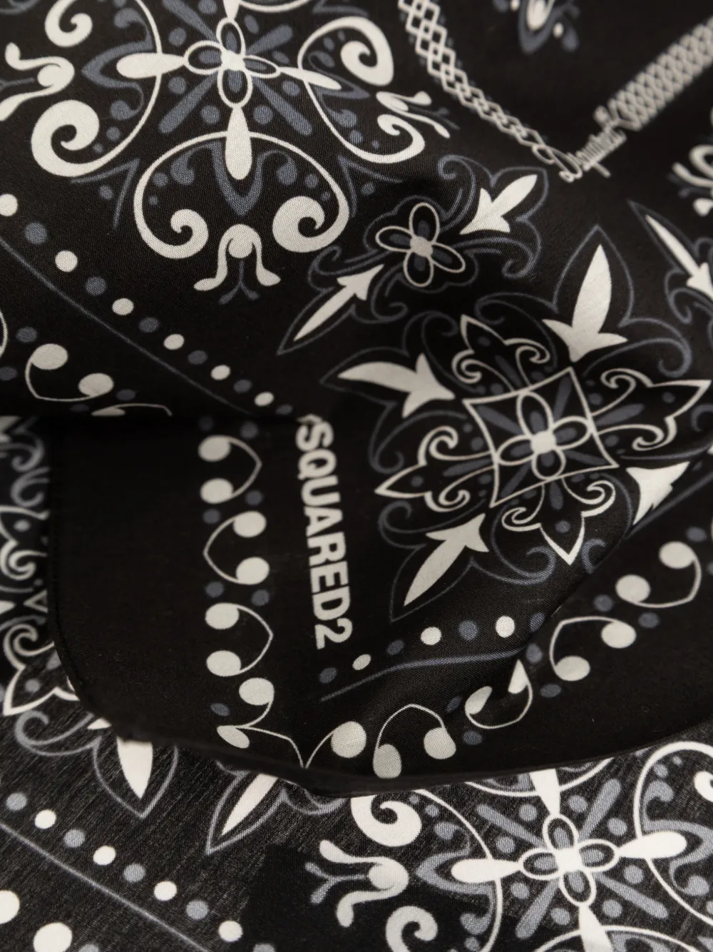 DSQUARED2 katoenen sjaal met barokprint Zwart