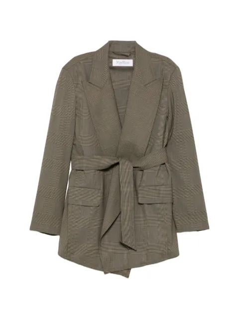 Max Mara checked belted blazer