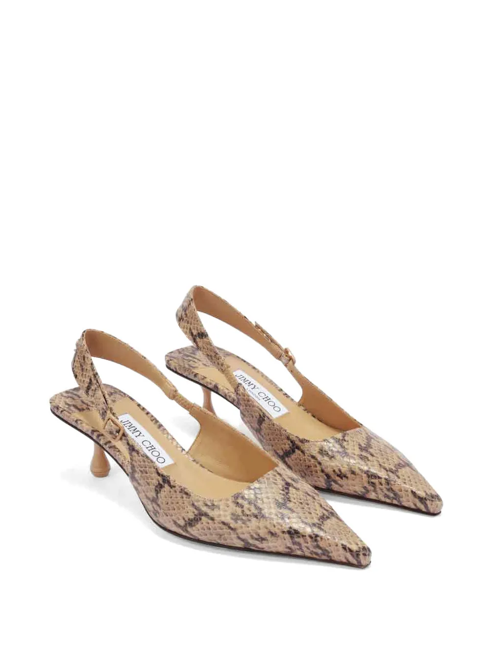 Jimmy Choo Amel snakeskin-effect slingback pumps Beige
