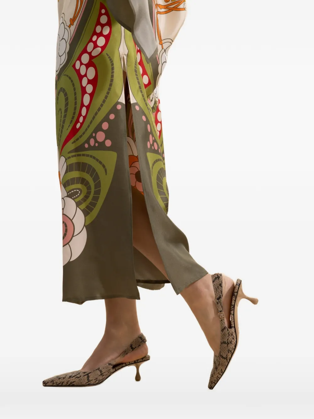 Jimmy Choo Amel snakeskin-effect slingback pumps Beige