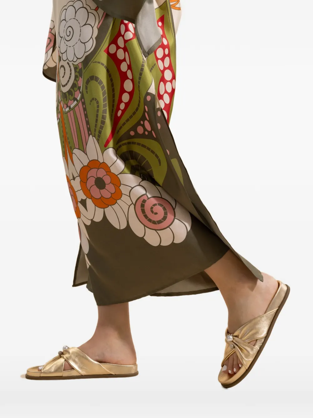Jimmy Choo Rafi pearl-embellished leather sandals Goud