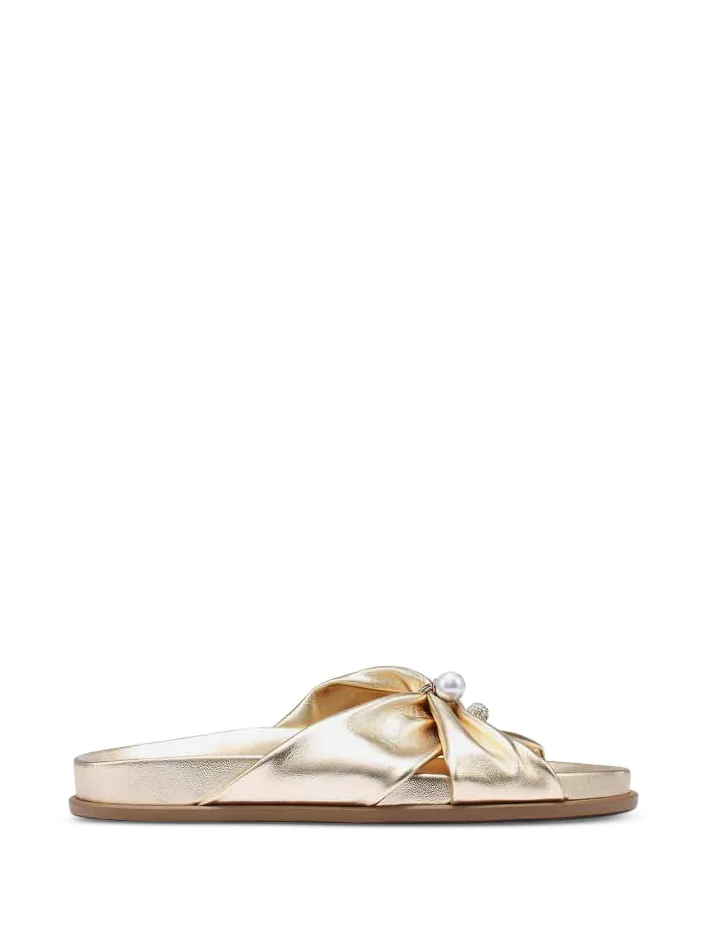 Jimmy Choo Rafi pearl-embellished leather sandals Goud