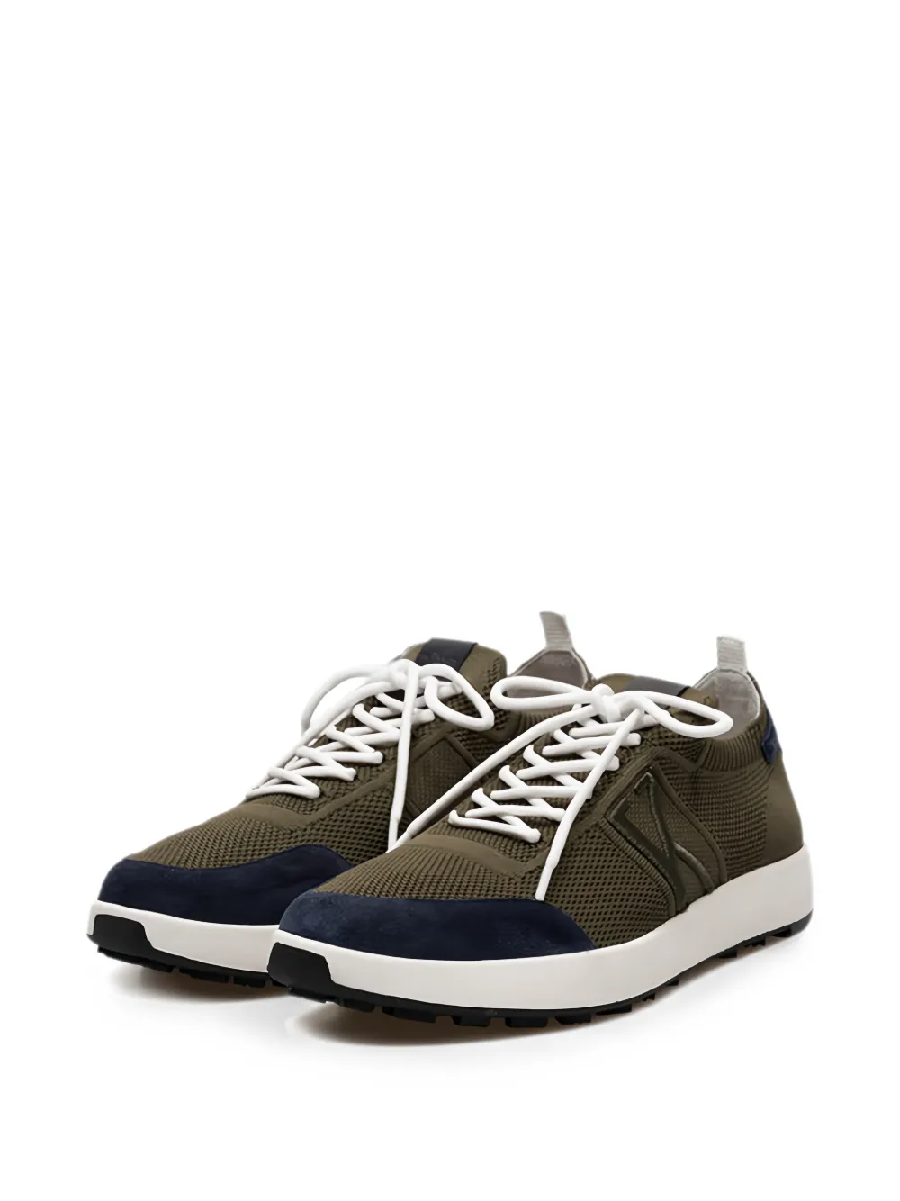 Kiton knit panelled sneakers Groen