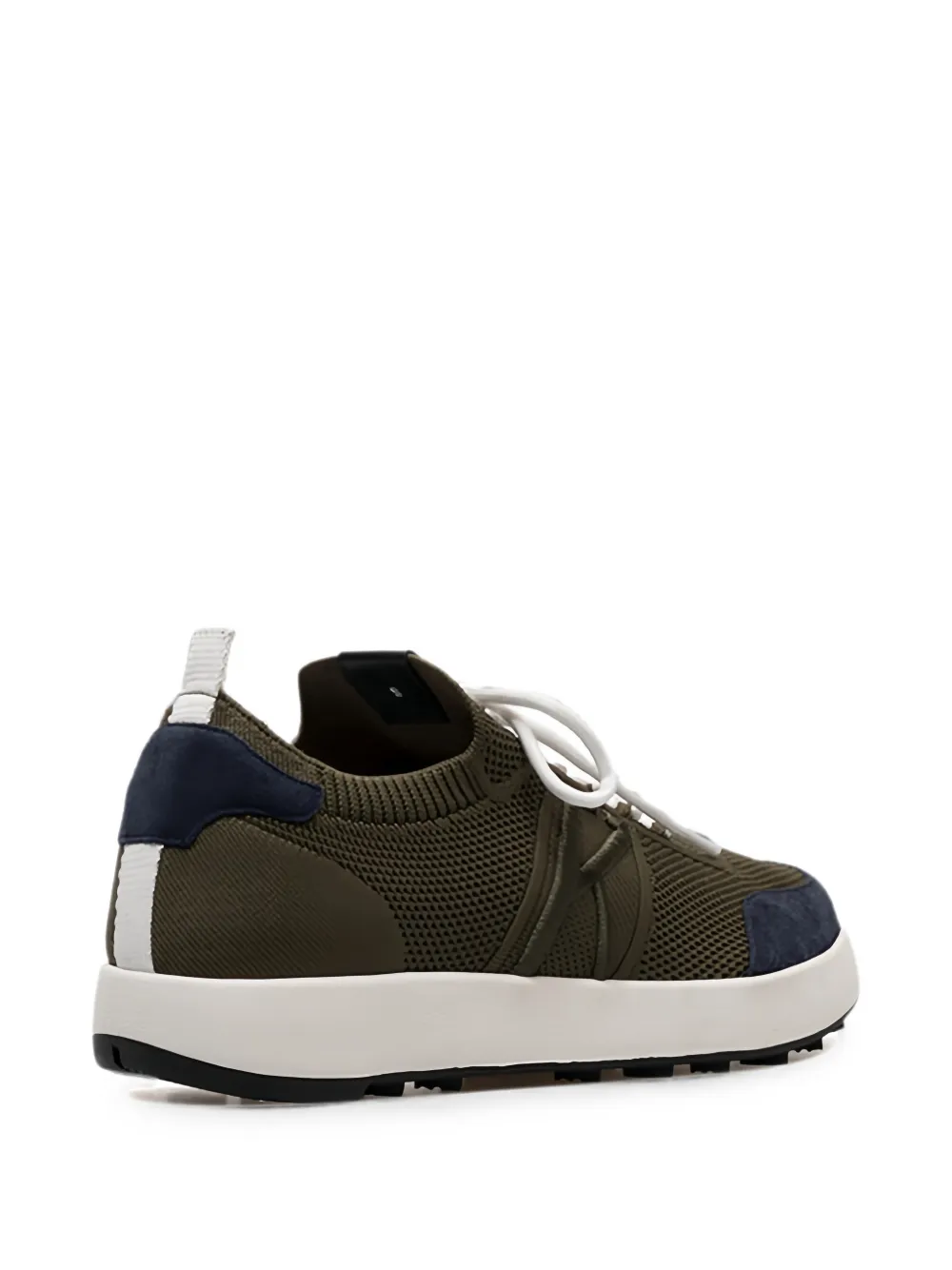 Kiton knit panelled sneakers Groen