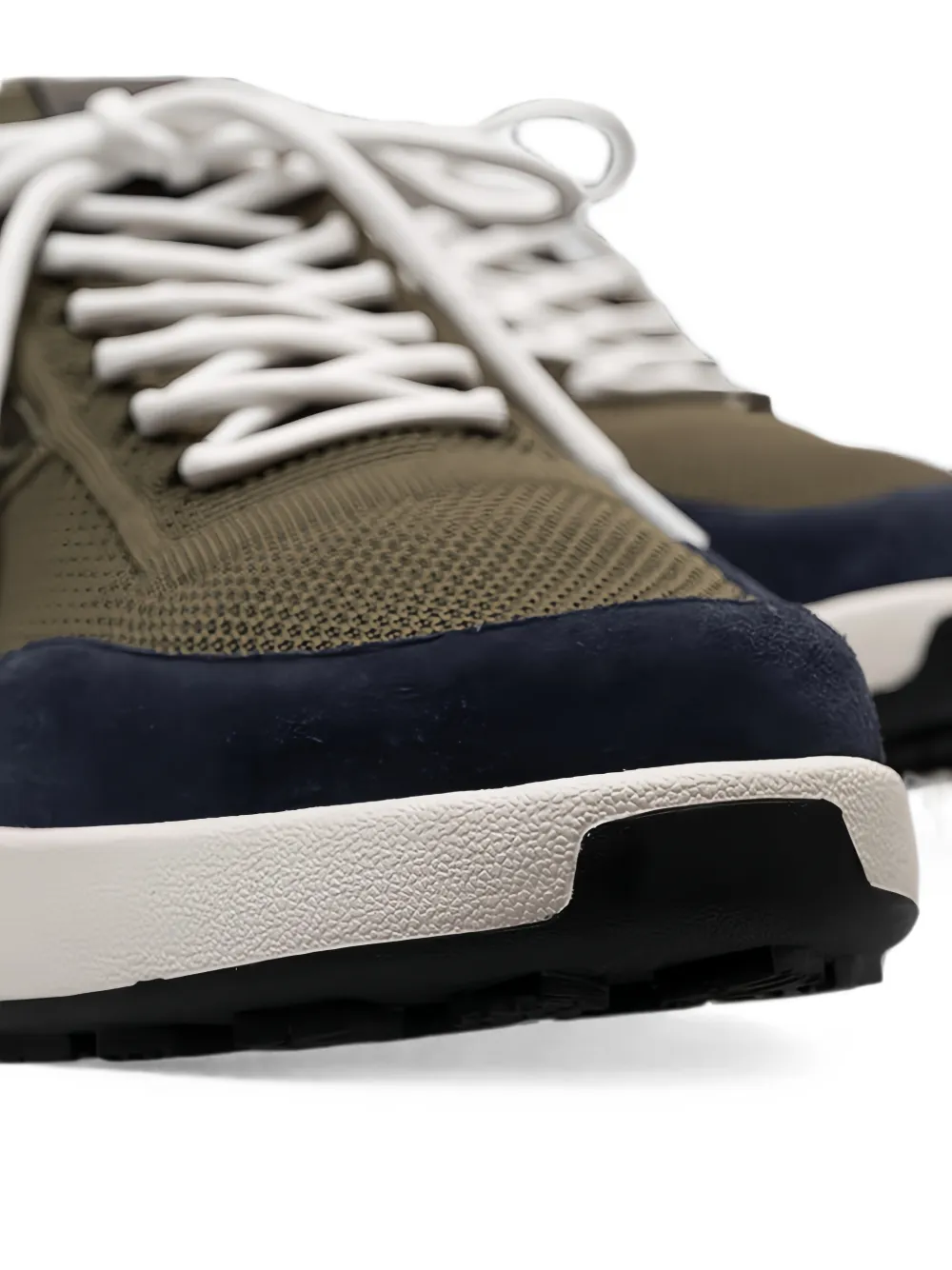 Kiton knit panelled sneakers Groen