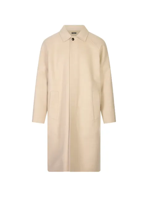 Kiton raglan-sleeve single-breasted coat