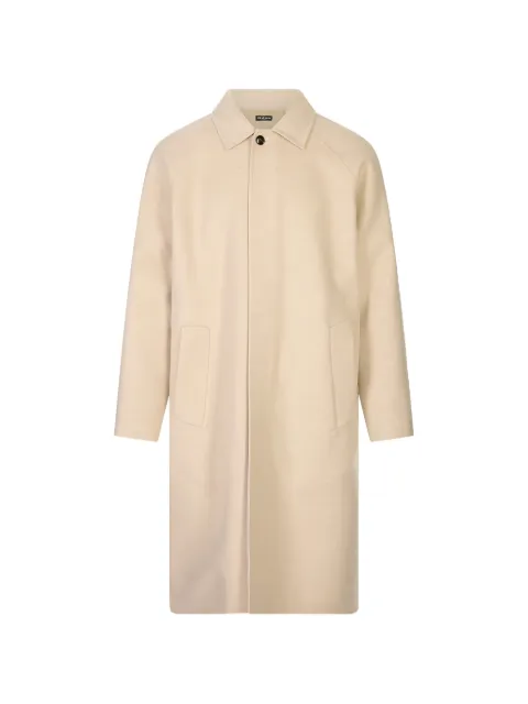 Kiton raglan-sleeve single-breasted coat