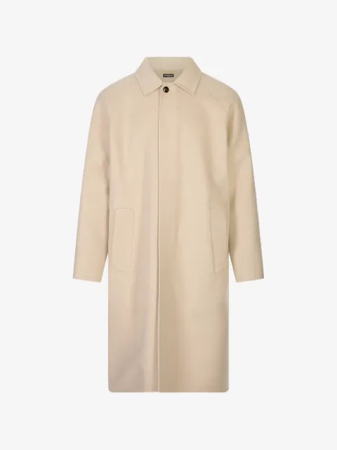 Kiton معطف بصف أزرار وأكمام رغلان