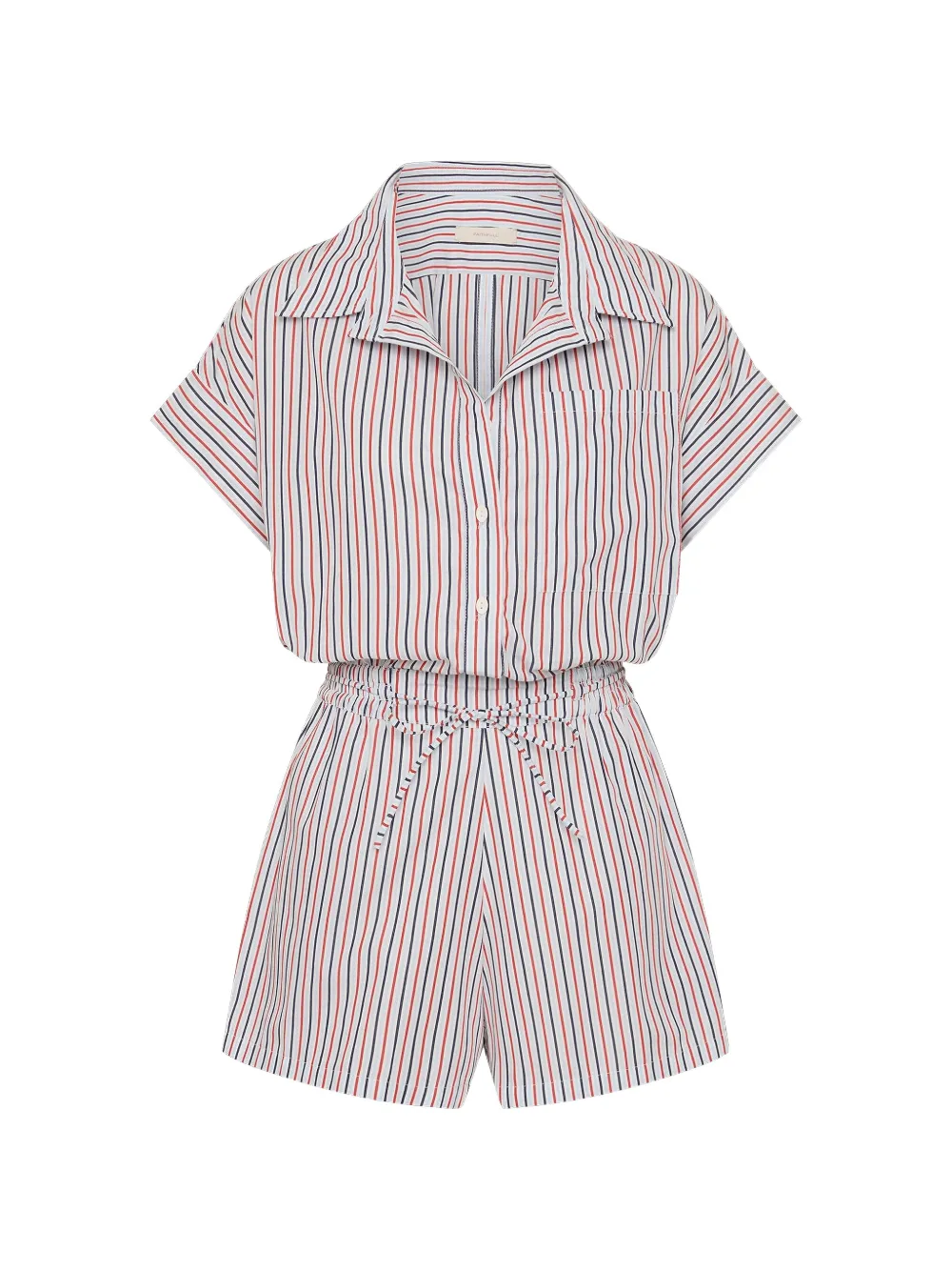 Faithfull the Brand Zion Venezia Stripe playsuit - Bianco
