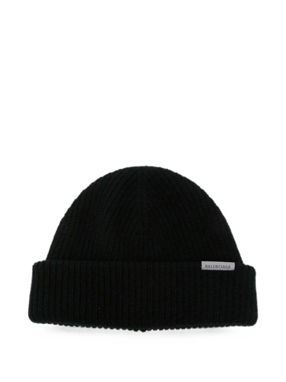 Balenciaga logo-patch beanie hat - Nero