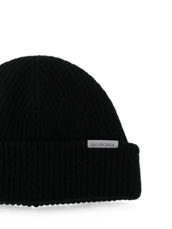 新品【 BALENCIAGA バレンシアガ 】ウール ロゴ・ビーニー ブラック Balenciaga ロゴ ビーニー | ブラック | FARFETCH JP