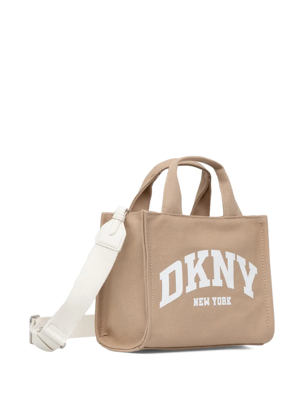 DKNY Kleine shopper met logoprint en handgreep Beige