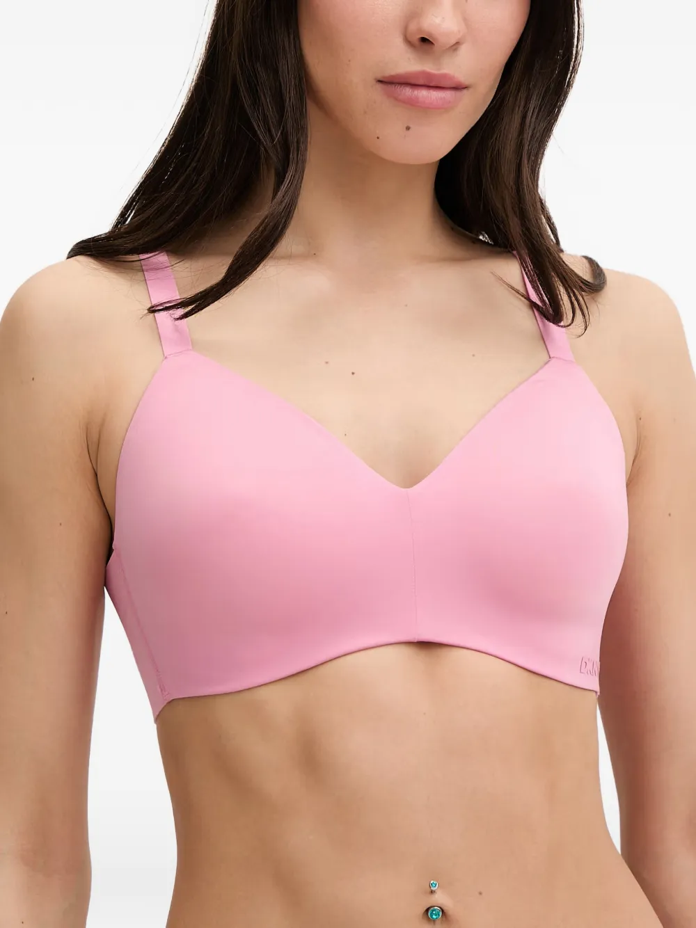 DKNY Nahtloser BH mit Logo-Print - Rosa