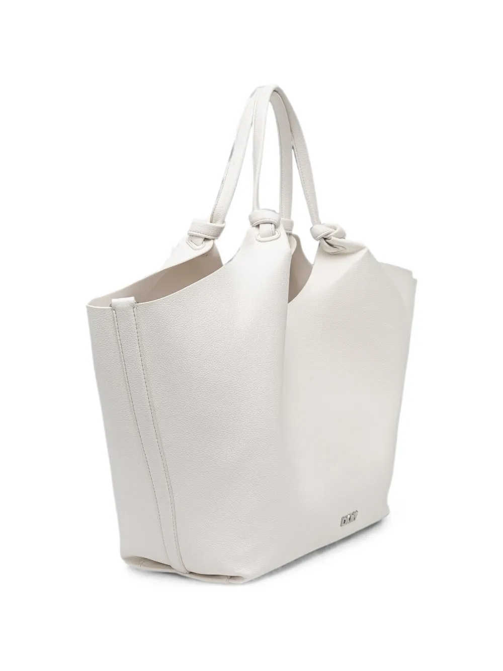 DKNY Paula Commuter logo-plaque knotted tote bag - White
