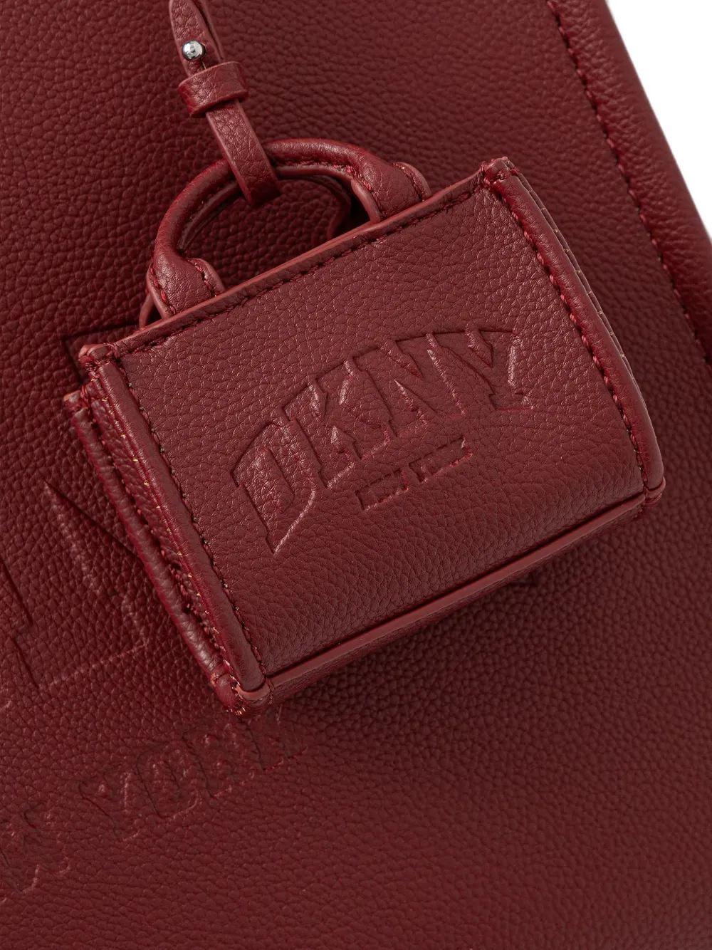 DKNY Handlee shopper met logo-reliëf en bedel Rood